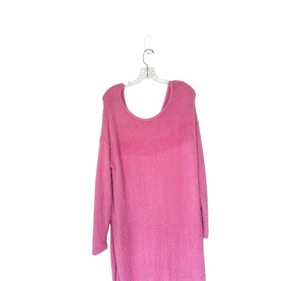 Intimately Free People Pink Fuzzy Girls Night In Maxi Pullover Dress Size Medium - Picture 9 of 13